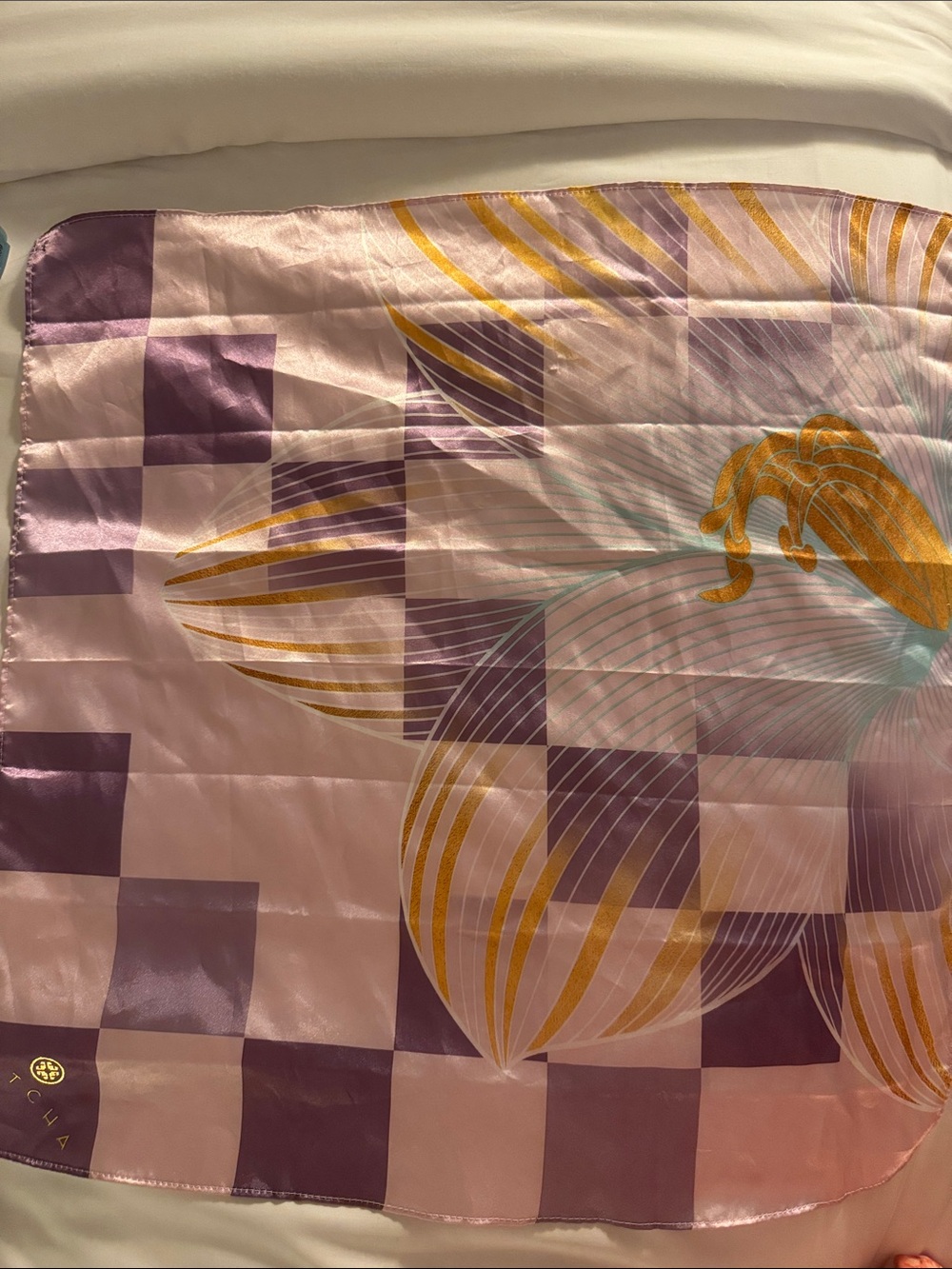 Tatcha Floral Satin Furoshiki Scarf